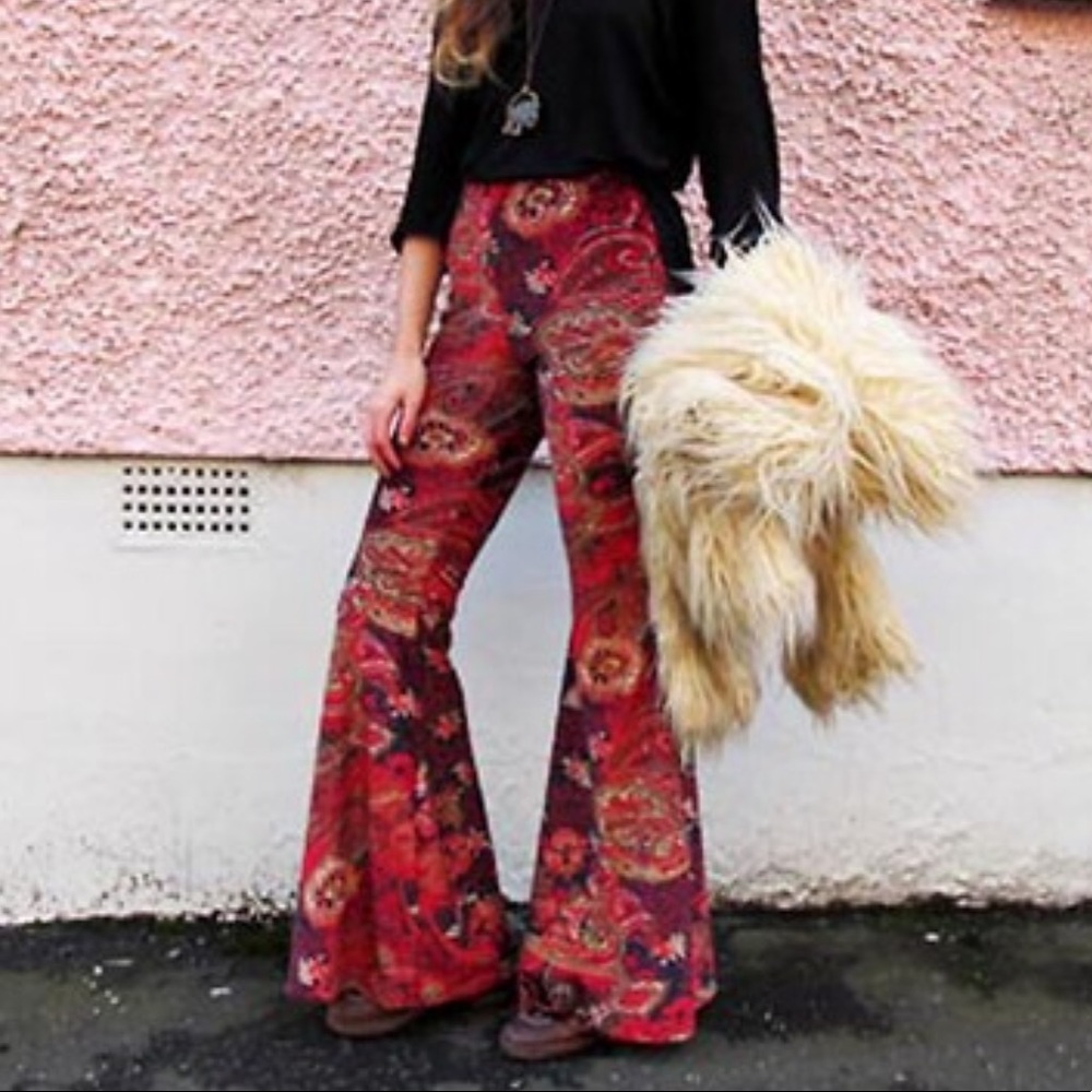 Miracle Eye Paisley Red Bellbottom Pants